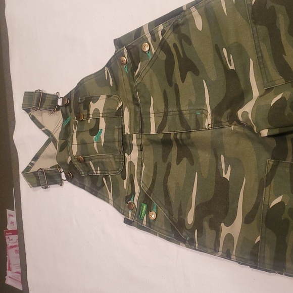 John Deere Denim Camouflage Bib Overalls Unisex Size 7 - Picture 2 of 8